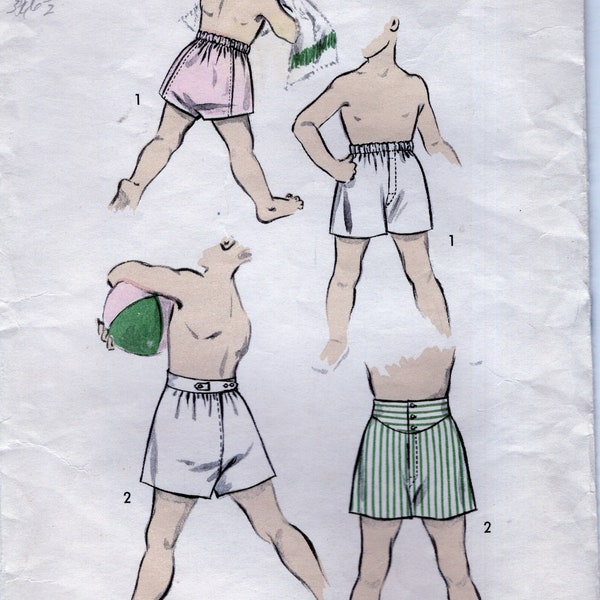 1930s Advance 6965 Boys' Shorts; boxer shorts; french shorts