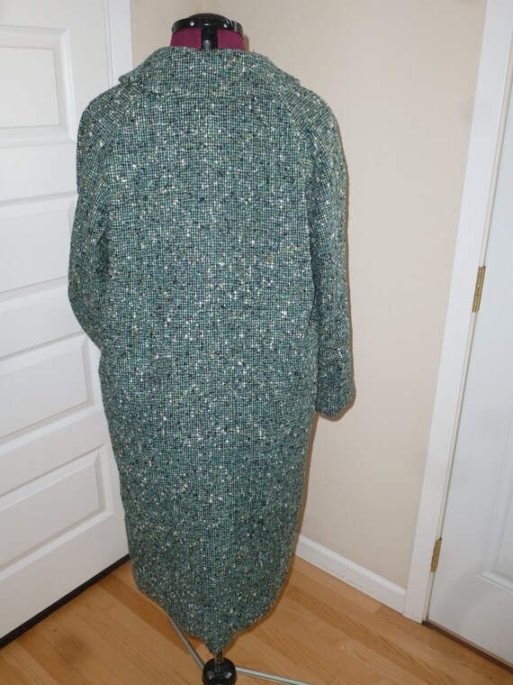 Vintage handmade fully lined wool coat size large - image 2