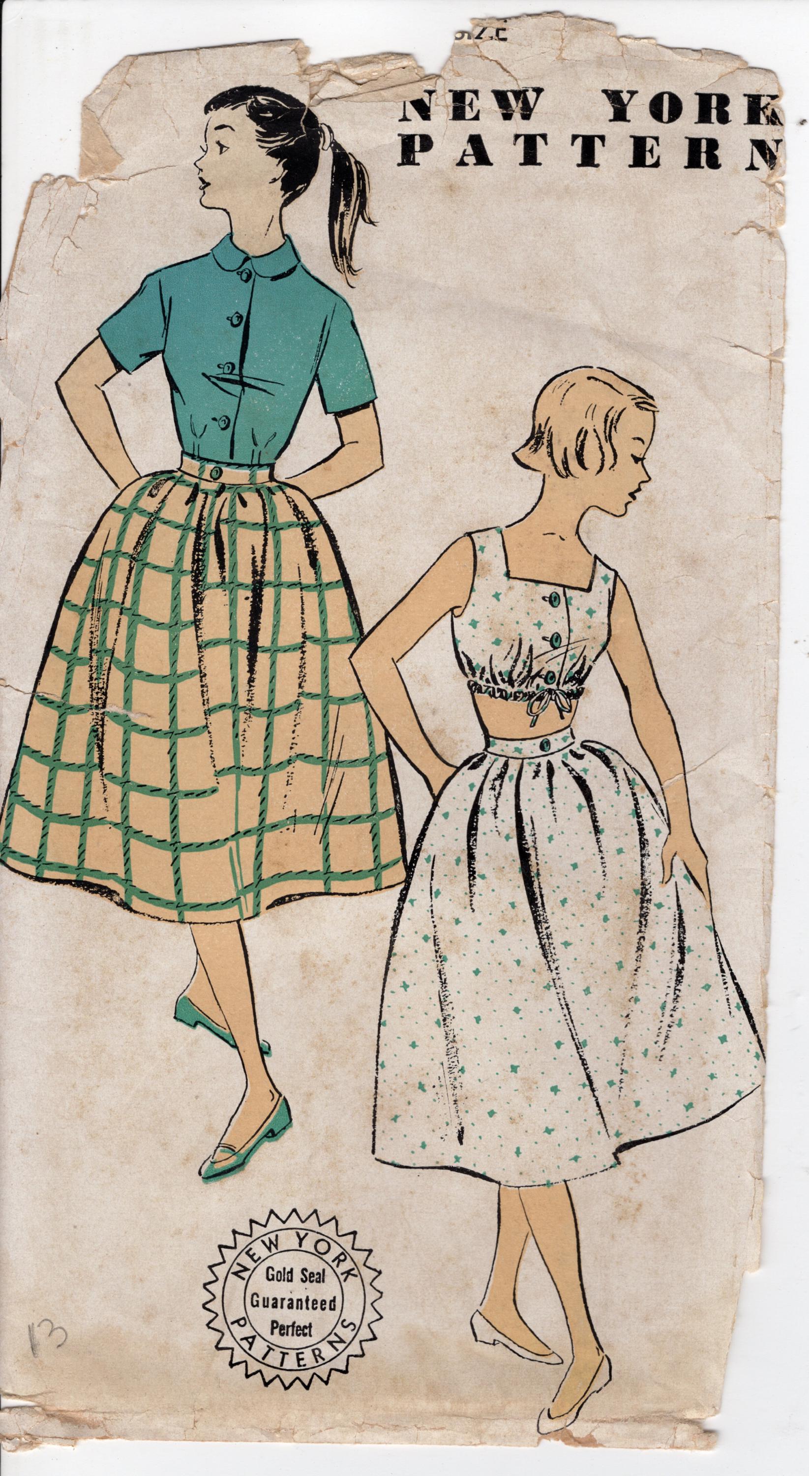 1950s New York Pattern 1386. Teen Skirt and Blouse. - Etsy