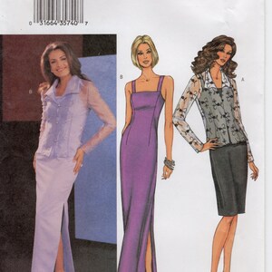 May include: A sewing pattern for three different dresses. The pattern is for sizes 6, 8, and 10. The pattern is from Butterick and the pattern number is 3641.