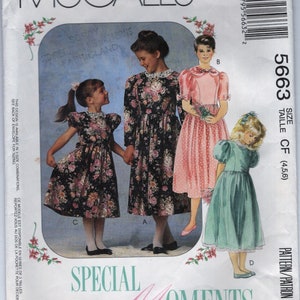 1991 McCall&#39;s 5663 Special Moments Kinder- en Meisjesjurk