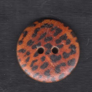 Wood Leopard Print buttons. 2 hole. 7/8"