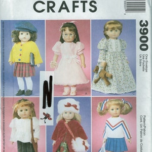 2002 McCall&#39;s 3900 18&quot; doll Wardrobe
