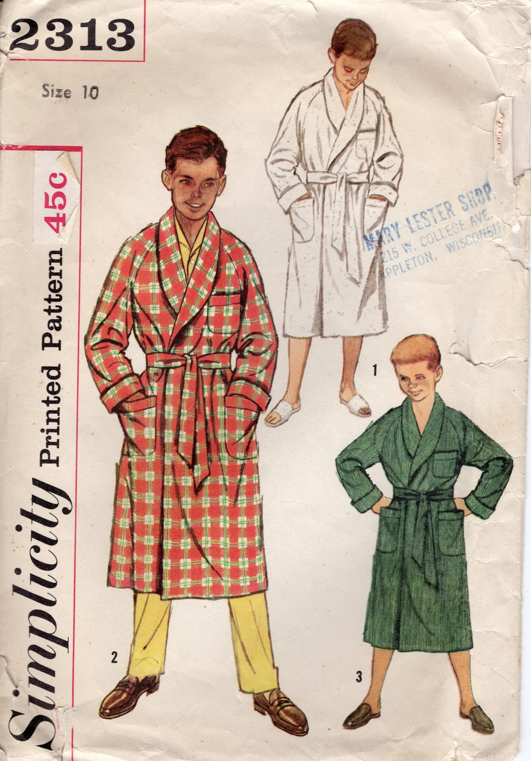 1957 Simplicity 2313 Boys' Robe Pattern. Size 10 - Etsy