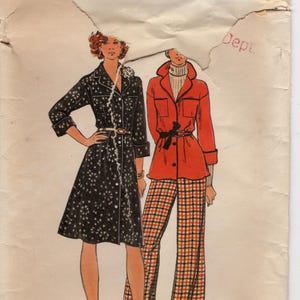 1975 Butterick 3910 Misses&#39; Dress, Top and Pants bust 34&quot;