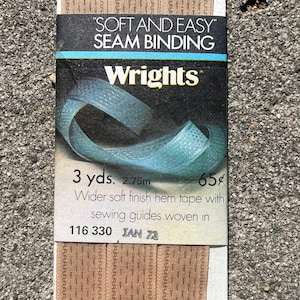 NOS Wrights Tan notions: seam binding