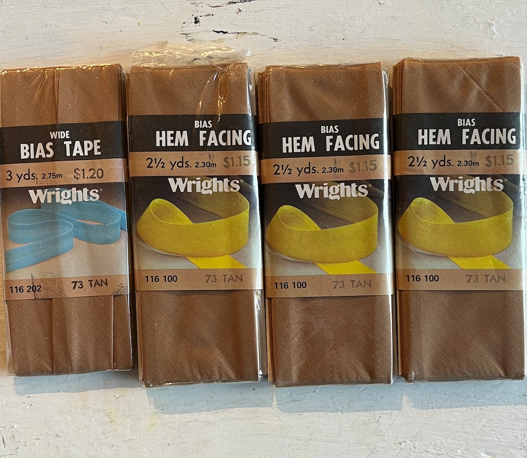 NOS Wrights Tan Notions Bias Tape, Hem Facing Etsy