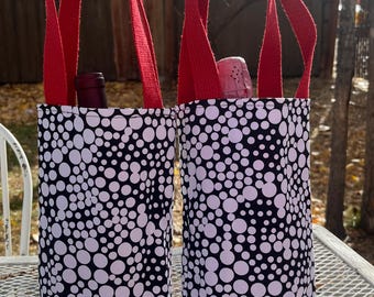 Bolsa de vino hecha a mano, bolsa de transporte, bolso tote. Bolsa de regalo.