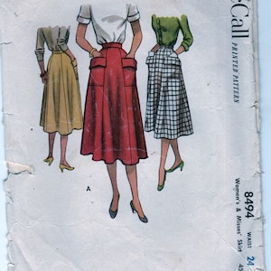 1951 McCall's 8494 skirt pattern