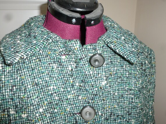 Vintage handmade fully lined wool coat size large - image 3