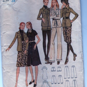 1971 Butterick 6396 Missses&#39; Dress, Shirt, Skirt, Pants, Knickers & Shorts.