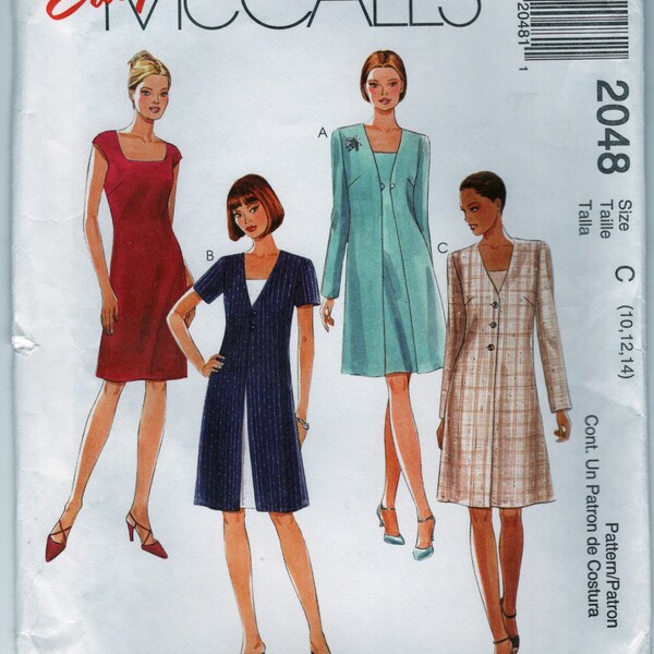 1999 Easy McCall's 2048 Misses' dress and unlined Jacket sewing pattern