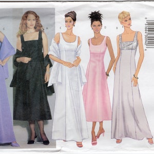 2001 Butterick 6406. Misses'/Misses' petite dress and stole.