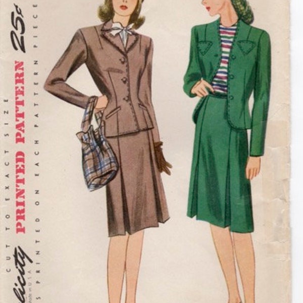 1943 Simplicity 4953 Misses' and Women's two piece suit