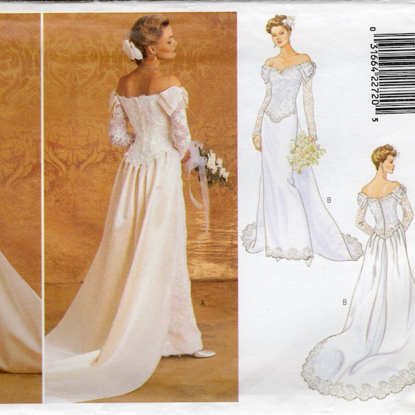 2001 Butterick 4288 Misses Bridal Gown. Wedding Dress.