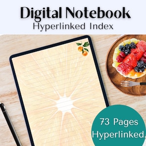 Digital Notebook, Hyperlinked Cute Journal, Organizer Notes, iPad Notebook, Cozy Digital Goodnotes Planner, Citrus Fruit Undated Planner