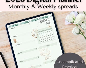 2026 Digital Planner: Floral Weekly Calendar for iPad, Goodnotes