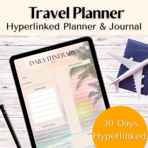 Digital Travel Planner, iPad Travel Journal, Daily Trip Itinerary Planner, Goodnotes Travel Diary, Vacation Planner, Holiday Planner