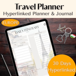 Digital Europe Travel Planner: Trip Itinerary, Journal (Goodnotes Compatible)