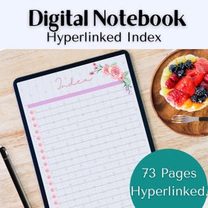 Cozy Floral Digital Notebook: Hyperlinked Roses Planner for Goodnotes
