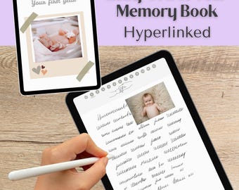 Digital Baby Memory Book: Hyperlinked First Year Journal (Digital Download)