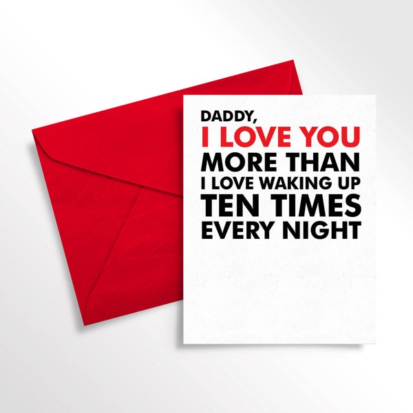 Printable Dad Valentine Card | Baby's First Card to Daddy | Funny Love Note for Dad | Valentine's Day Card | Digital Download