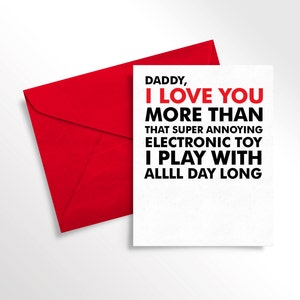 Printable Valentine's Day Card For Dad from Toddler Digital Download Funny Love Note to Daddy Birthday Card for Dad image 1