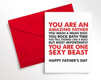 Printable Father's Day Card for Husband | Naughty Funny Love Note Birthday Card to Husband | Card for Him | Digital Download