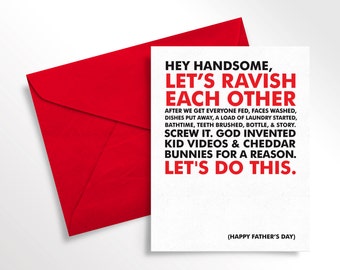 Printable Father's Day Card for Husband | Card for Him | Naughty Funny Love Note to Husband | Card for Dad | Digital Download