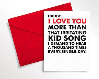 Printable Father's Day Card | Baby Card to Daddy | Funny Love Note for Dad from Child | Dad Birthday | Digital Download