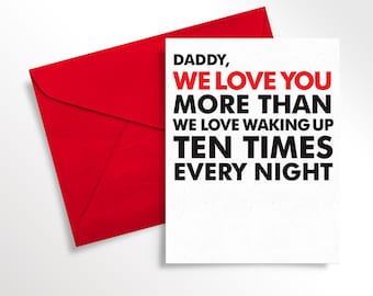 Printable Father's Day Card from Twins | Baby's First Card to Daddy from Multiples | Funny Love Note for Dad | Digital Download