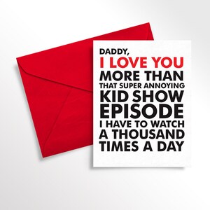 Printable Valentine Kid Card for Daddy Funny Love Note for Dad from Toddler Digital Download image 1