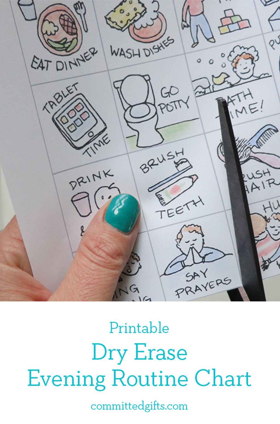 Printable Bedtime Routine Chart Game for Toddler & Preschooler Etsy