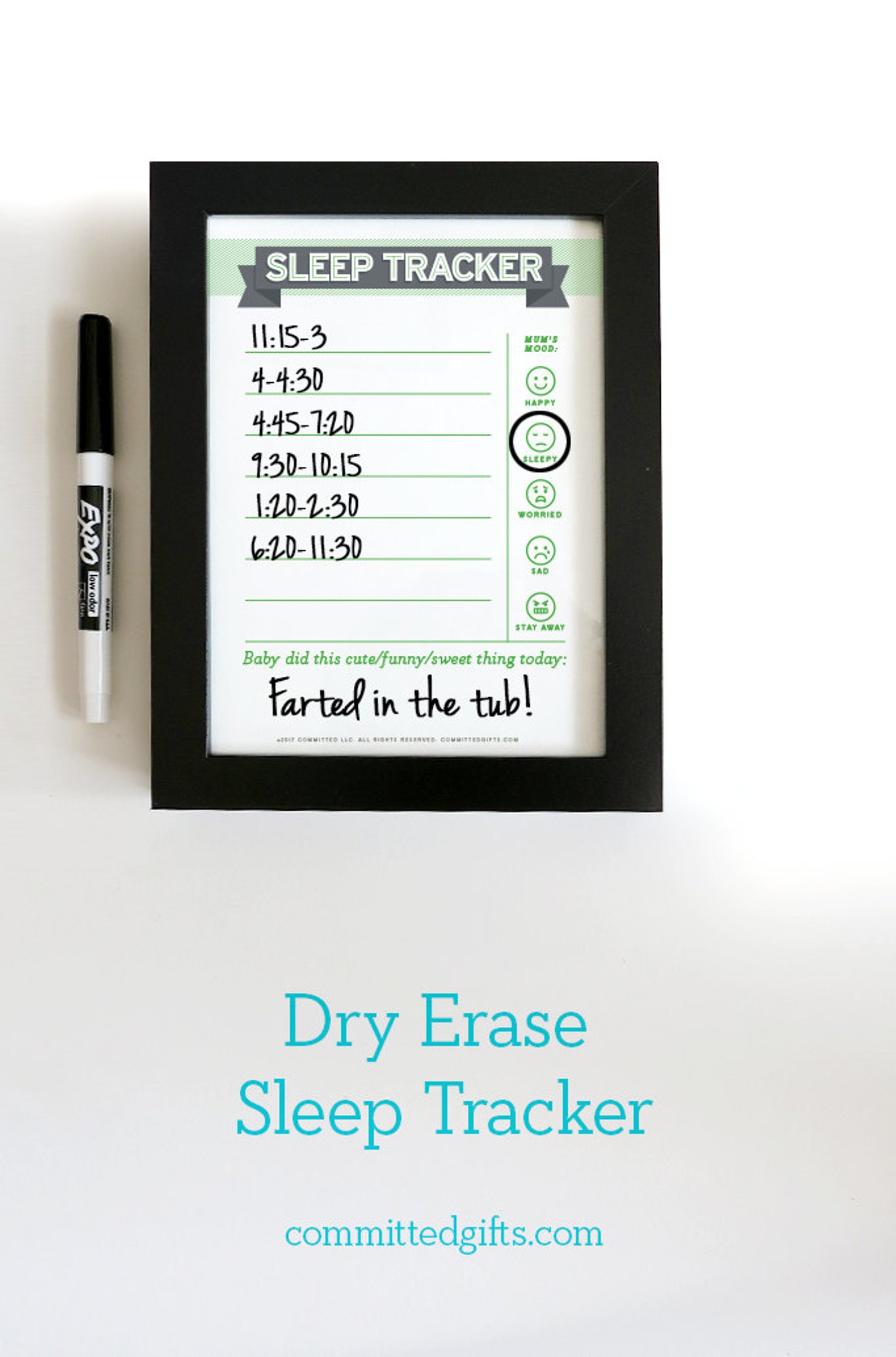 Printable Dry Erase Baby TRIO Green DIY Baby Shower Gift Etsy