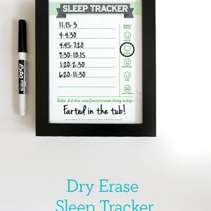 Printable: Dry Erase Baby TRIO, Green DIY Baby Shower Gift for Mums. Last Feeding Tracker. Baby Feeding Chart. Sleep Tracker. Chore Chart. image 5