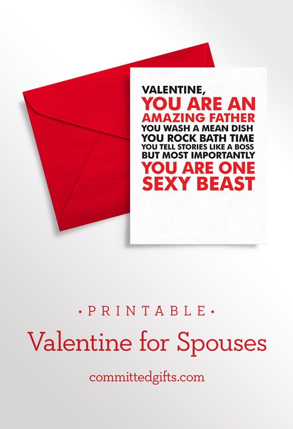 Valentine Printable Card for Husband Naughty Valentine - Etsy