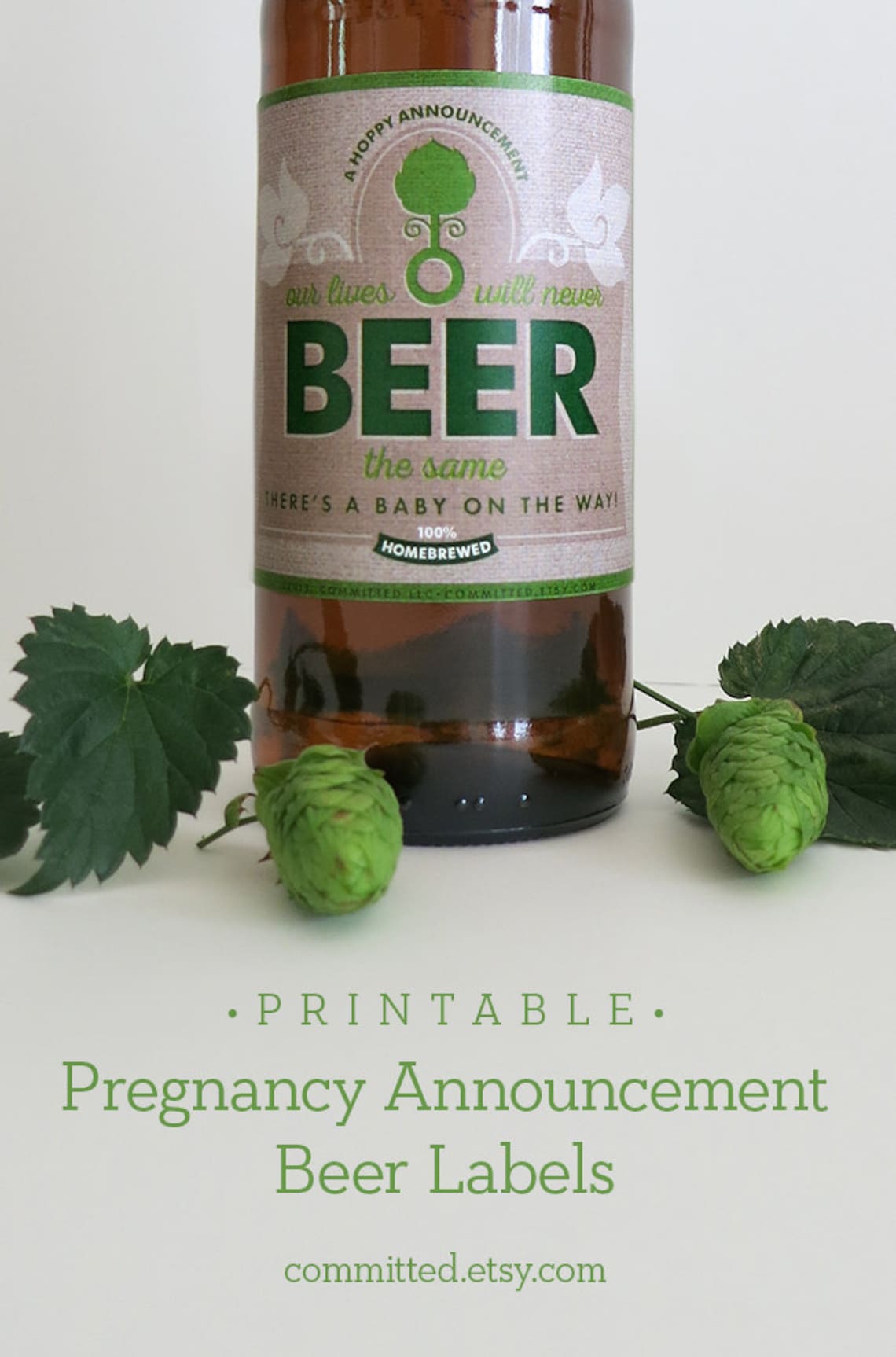Printable Pregnancy Announcement Beer Labels Shabby Chic Burlap Bottle Labels Carrier Art