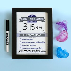 Printable: Dry Erase Baby TRIO, Navy Blue DIY Baby Shower Gift. Last Feeding Tracker. Baby Feeding Chart. Sleep Tracker. Chore Chart. image 2