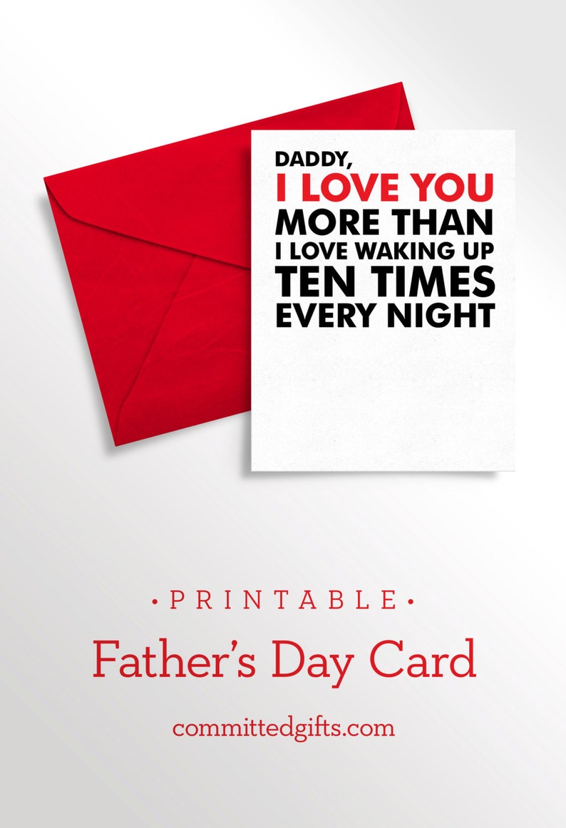 Printable Dad Valentine Card Baby's First Card to Daddy Funny Love Note for Dad Valentine's Day Card Digital Download image 1