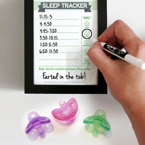 Printable: Dry Erase Baby TRIO, Green DIY Baby Shower Gift. Last Feeding Tracker. Baby Feeding Chart. Sleep Tracker. Chore Chart. image 4