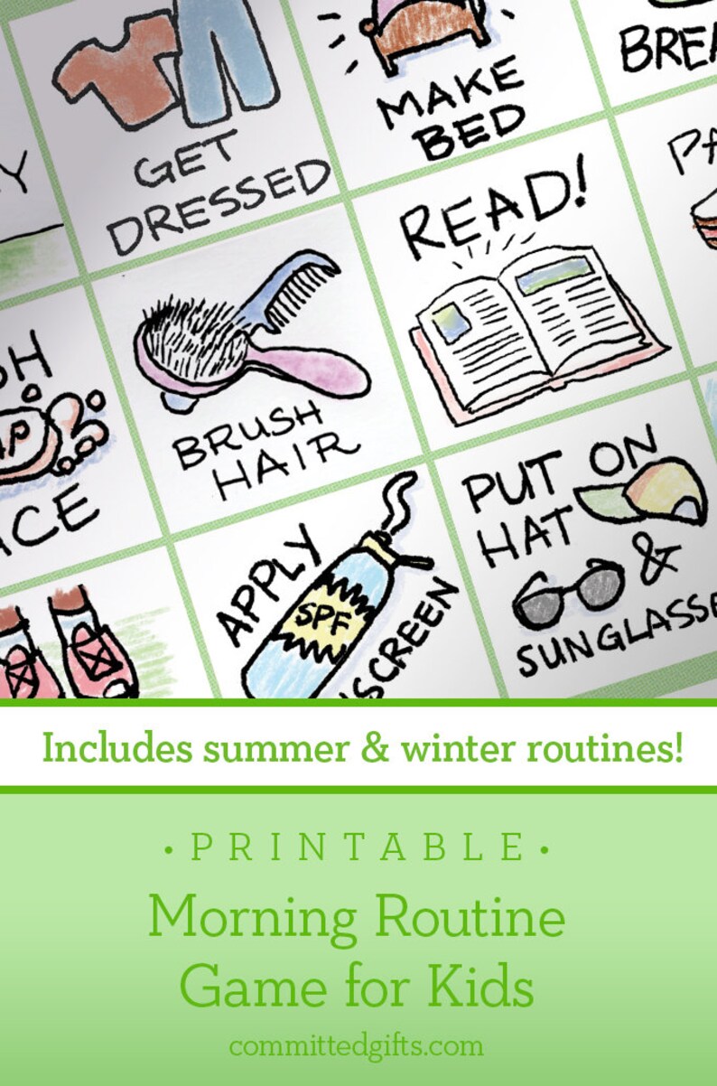 Printable Morning Routine Chart Game for Toddler & Preschooler Etsy