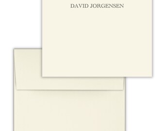 Personalized Stationery Set, Custom Cotton Notecards with Envelopes, Classic Personalized Stationery Gift