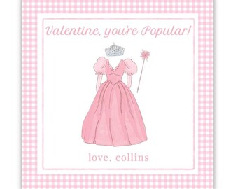 Etiqueta de San Valentín Malvado / Eres Popular en San Valentín / Princesa Rosa de San Valentín / San Valentín Editable para el Aula / Descarga Digital Imprimible
