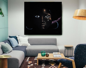 Soulful Tears Canvas Print, African American Art, Canvas Art, Canvas Wall Art,Decor Art, Canvas Painting,Abstract Art, Wall Art, Black Art