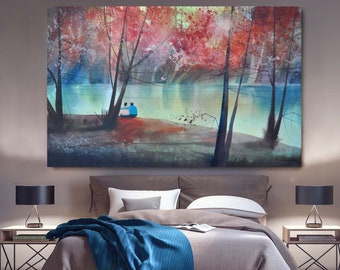 Sitting by the Lake CANVAS, African American Art, Canvas Art, Canvas Wall Art,Decor Art, Canvas Painting,Abstract Art, Wall Art, Black Art