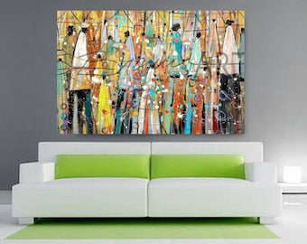 Our Colorful People CANVAS, African American Art, Canvas Art, Canvas Wall Art,Home Decor Art, Canvas Painting,Abstract Art, Wall Art