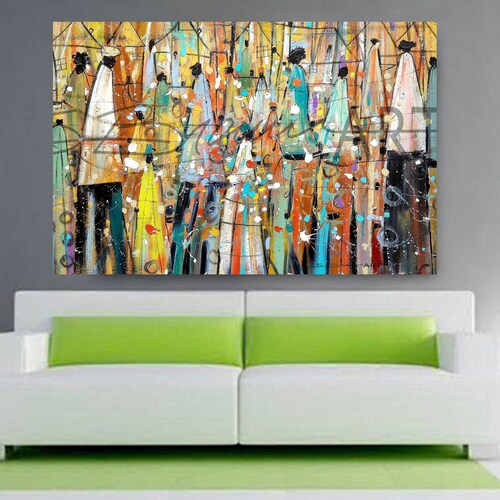 Modern Abstract African Art Lady Canvas Wall Art Picture Print Home Decor 