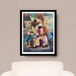 Watercolor Print, African American Art, Large African Art, Home Decor Art, Large Wall Art, Black Art Print, Modern Artwork, Father&#39;s Day