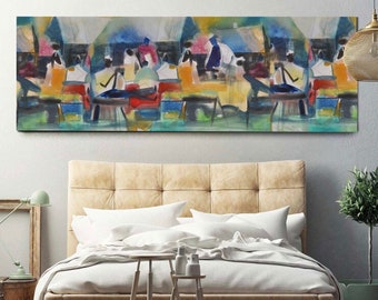 The Reunion Watercolor Print, African American Art, Contemporary Art, Wall Art, Abstract Art, Abstract Art, Gift for Dad, Gift for Him