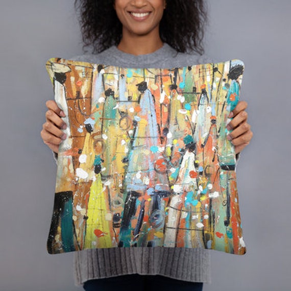 Dekorativer Kissenbezug, Akzentkissen, Dekokissen, Dekokissen, Kissenbezug, Dekokissenbezüge, afroamerikanische Kunst